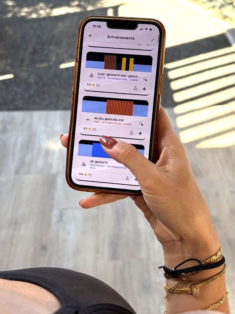 PHOTO — BIBLIOTHÈQUE D'ENTRAÎNEMENTS DANS L'APP